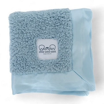 Classic Baby Lovey with Satin Trim in Chenille Cozy, Powder Blue