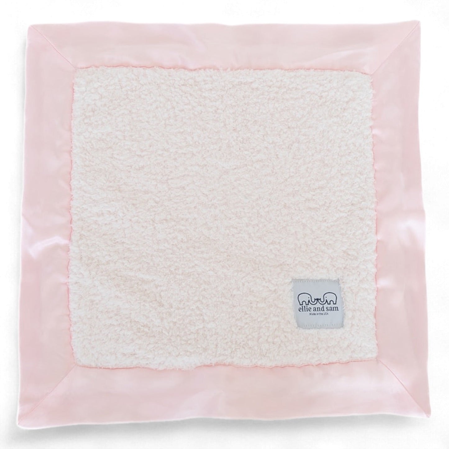 Classic Baby Lovey with Satin Trim in Chenille Cozy, Pink