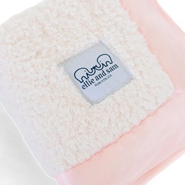 Classic Baby Lovey with Satin Trim in Chenille Cozy, Pink