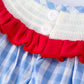 Rylee Faith Designs - Baby Girls Summer Strawberry Bow Embroidered Smocked Romper