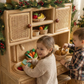 Montessori-Style Rattan Play Kitchen | Natural Pretend Play Station with Storage