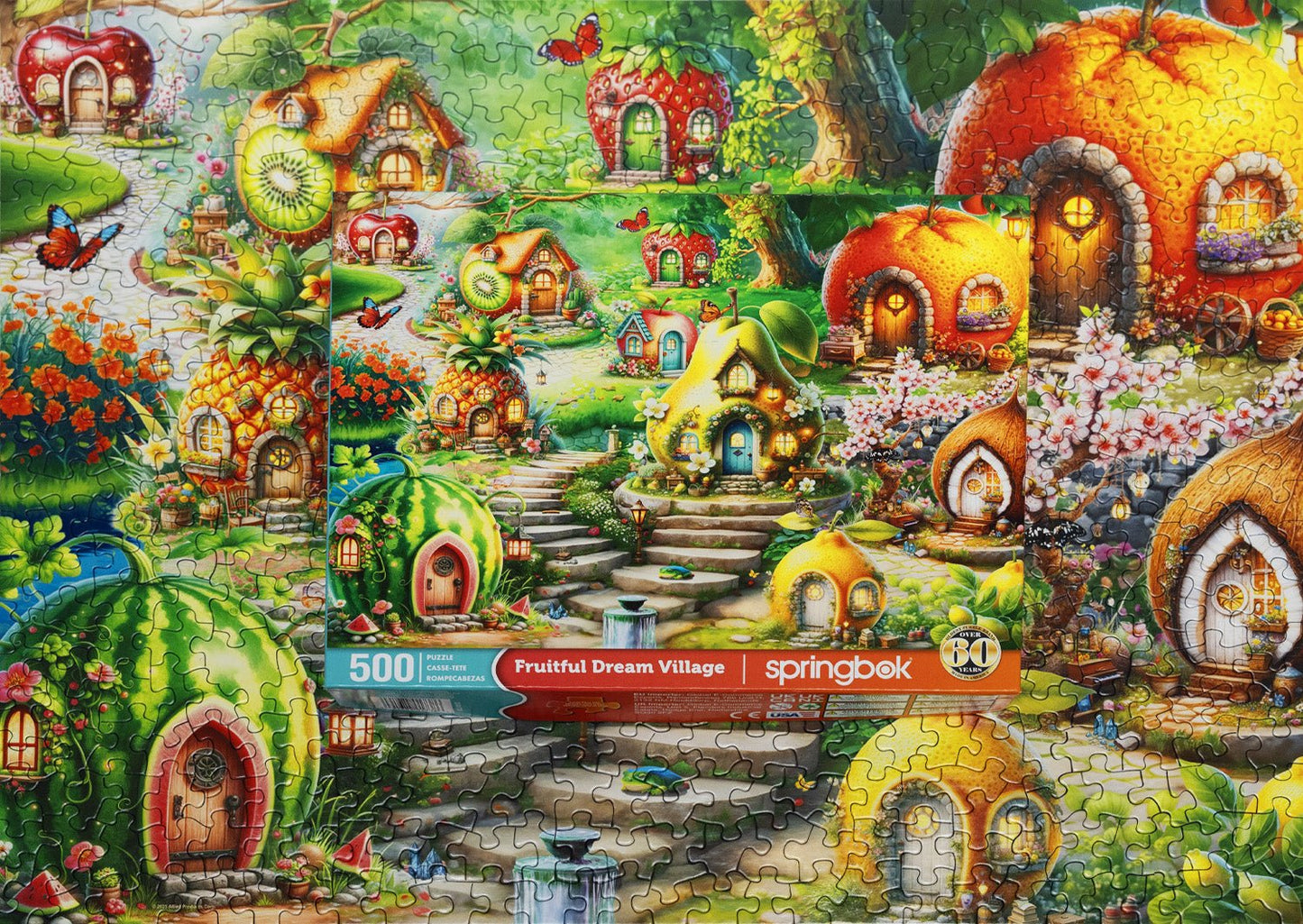 Fruitful Dream Village 500 Piece Jigsaw Puzzle | Springbok Puzzles