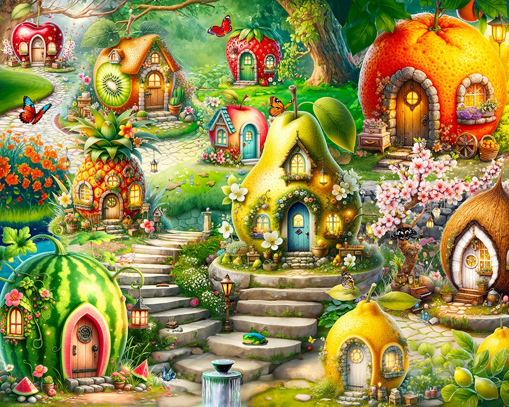Fruitful Dream Village 500 Piece Jigsaw Puzzle | Springbok Puzzles