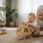 Rattan Toy Helicopter – Handcrafted Boho Pretend Play Toy for Kids | Montessori Airplane Nursery Decor