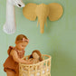 Rattan Elephant Wall Decor – Safari Nursery Wall Art | Boho Kids Room Animal Head | Handmade Natural Rattan Décor