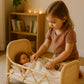 Rattan Doll Bed – Boho Montessori Doll Furniture for Imaginative Play