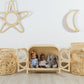 Rattan Star Wall Mirror – Boho & Space Kids Room Decor - Celestial Theme - Universe theme kids room