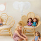 Handmade Rattan Flower Chair for Kids – Blossom Bloom Rattan Chair – Handwoven Flower Chair for Kids and Dolls| Boho Nursery & Playroom Furniture