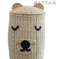 Rattan Bear Hamper Basket | Kids Toy Storage & Nursery Laundry Basket