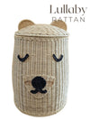 Rattan Bear Hamper Basket | Kids Toy Storage & Nursery Laundry Basket