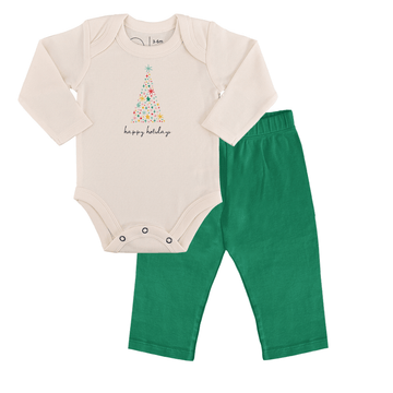 gift set | happy holidays tree green