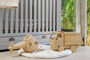 The Eco-Hauler: Handwoven Rattan Dump Truck | Kids Toy Truck
