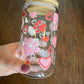 16oz Glass Cup with Lid & Straw
