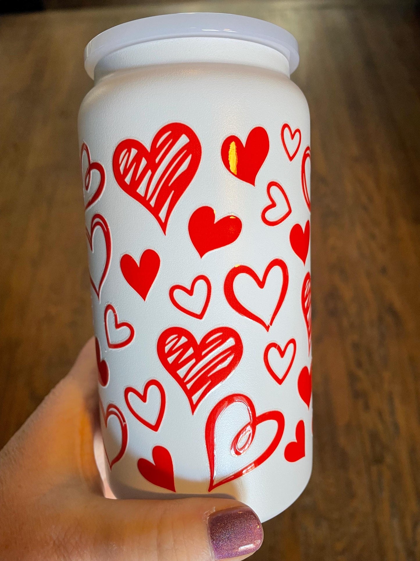 16oz White Stainless Steel Cup