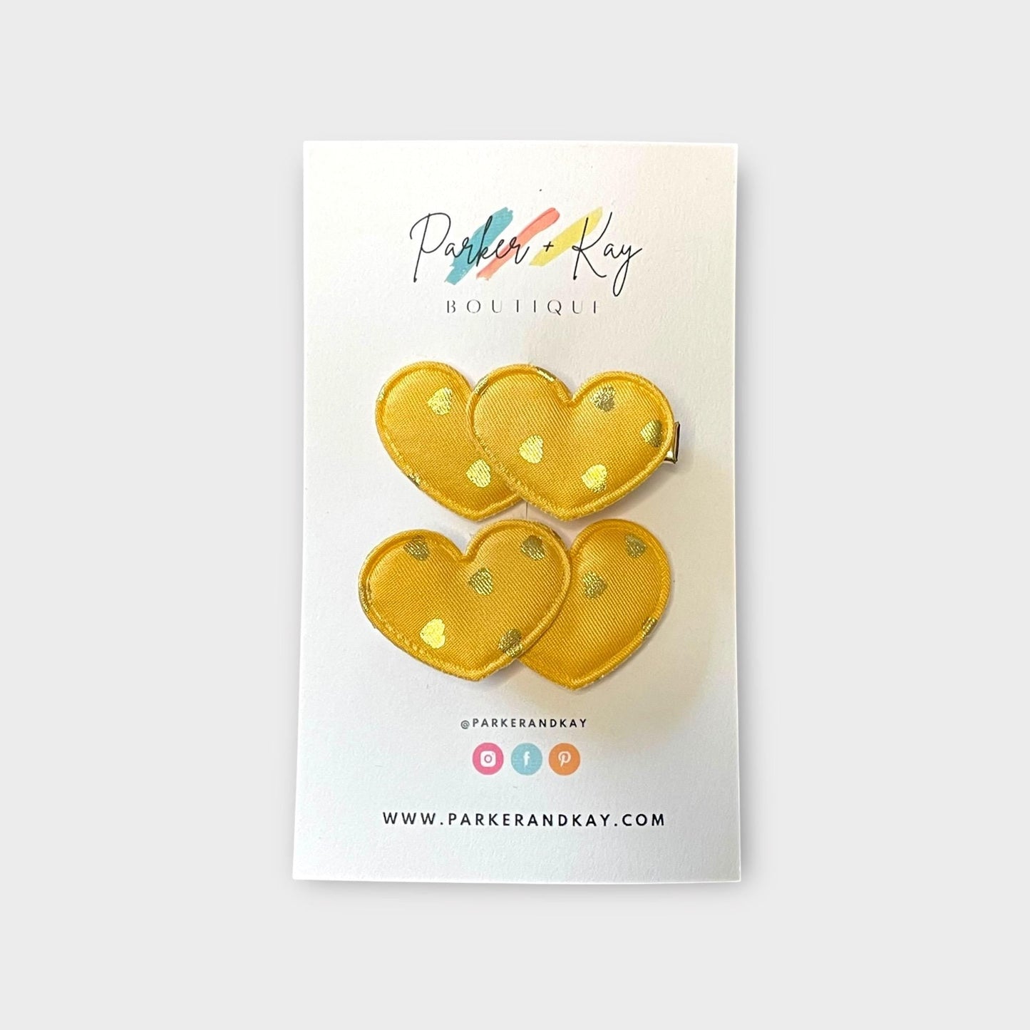 Gold Hearts Hair Clips