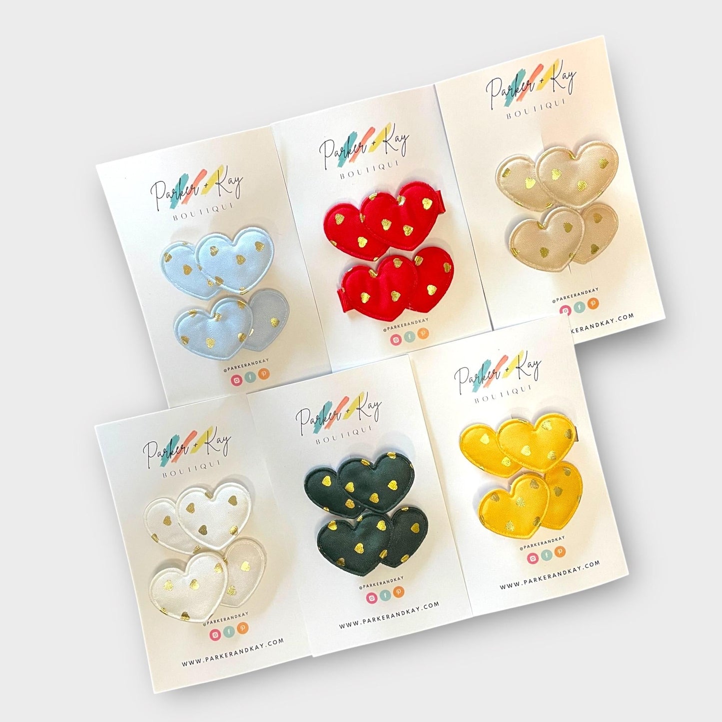 Gold Hearts Hair Clips