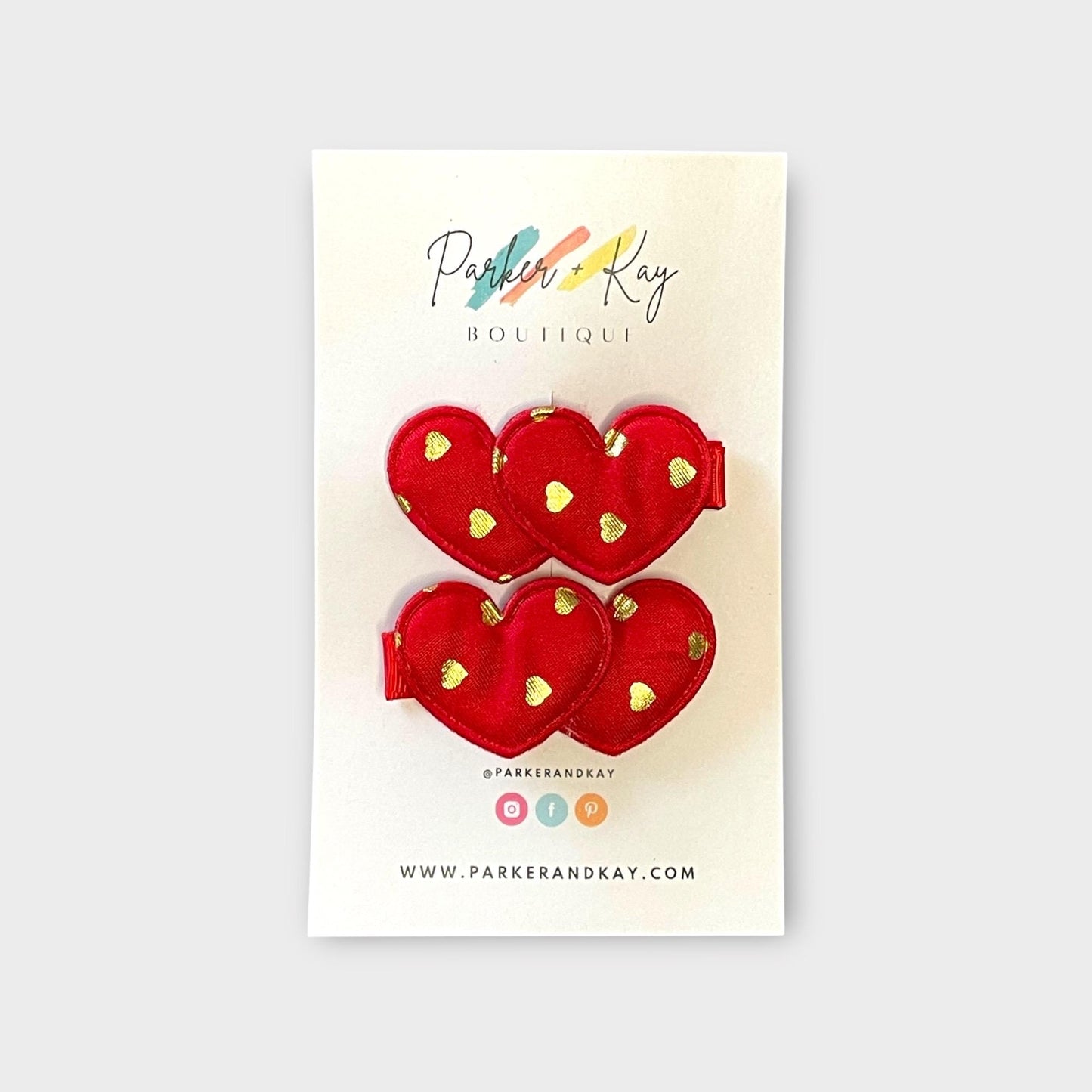 Gold Hearts Hair Clips