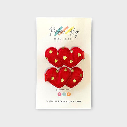 Gold Hearts Hair Clips