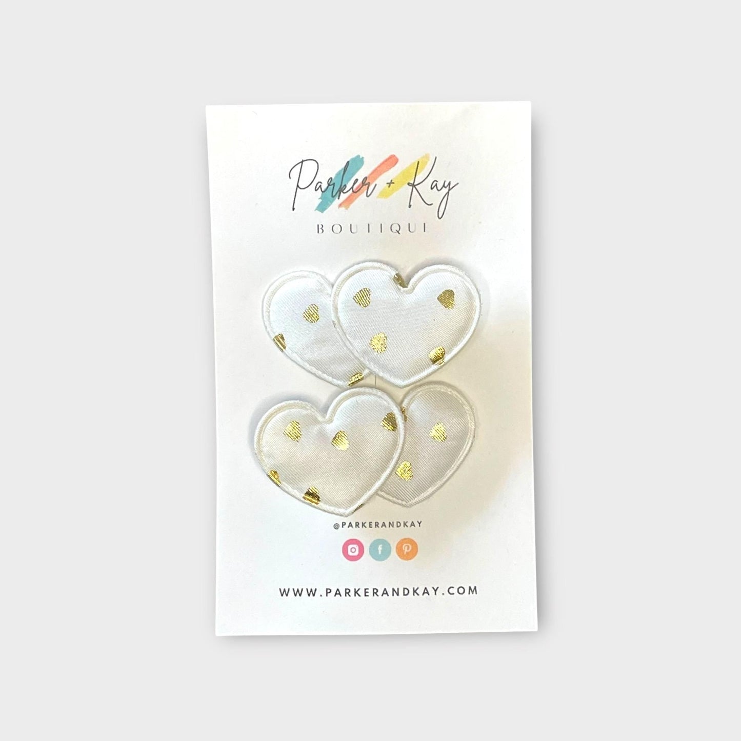 Gold Hearts Hair Clips