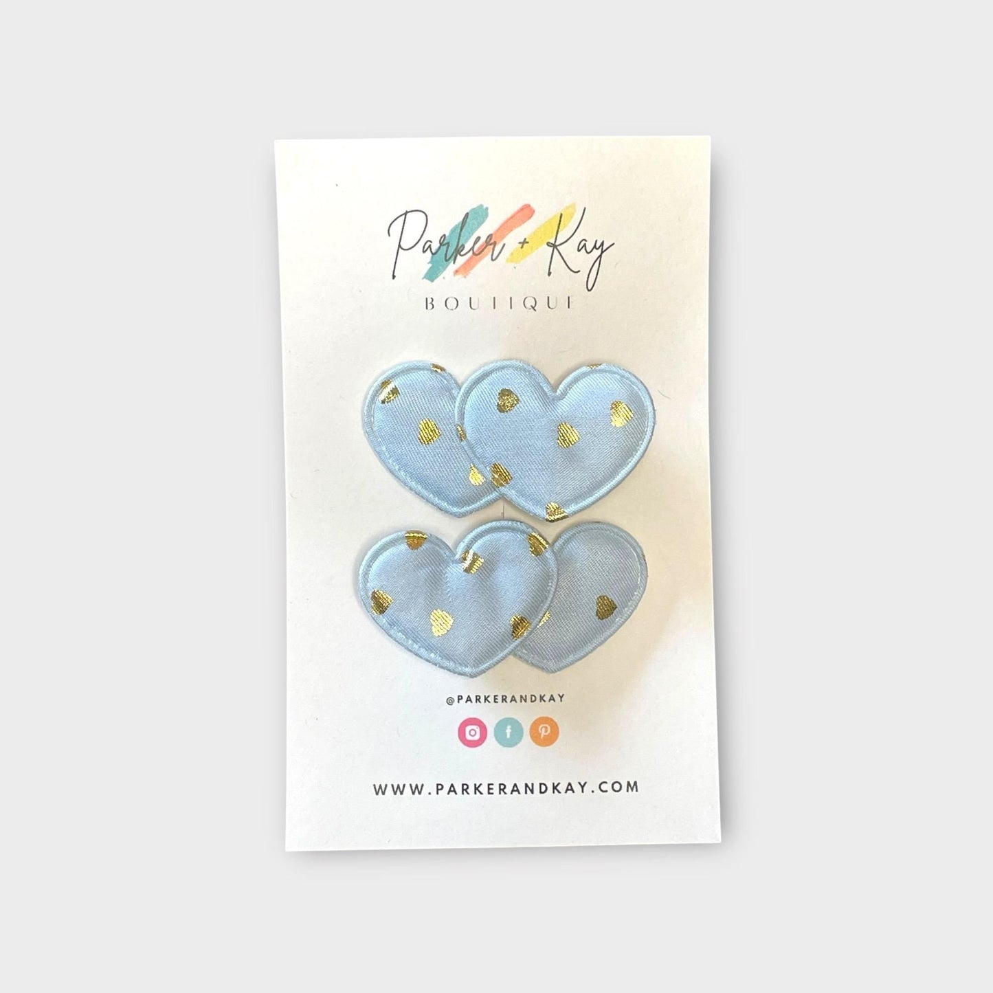 Gold Hearts Hair Clips