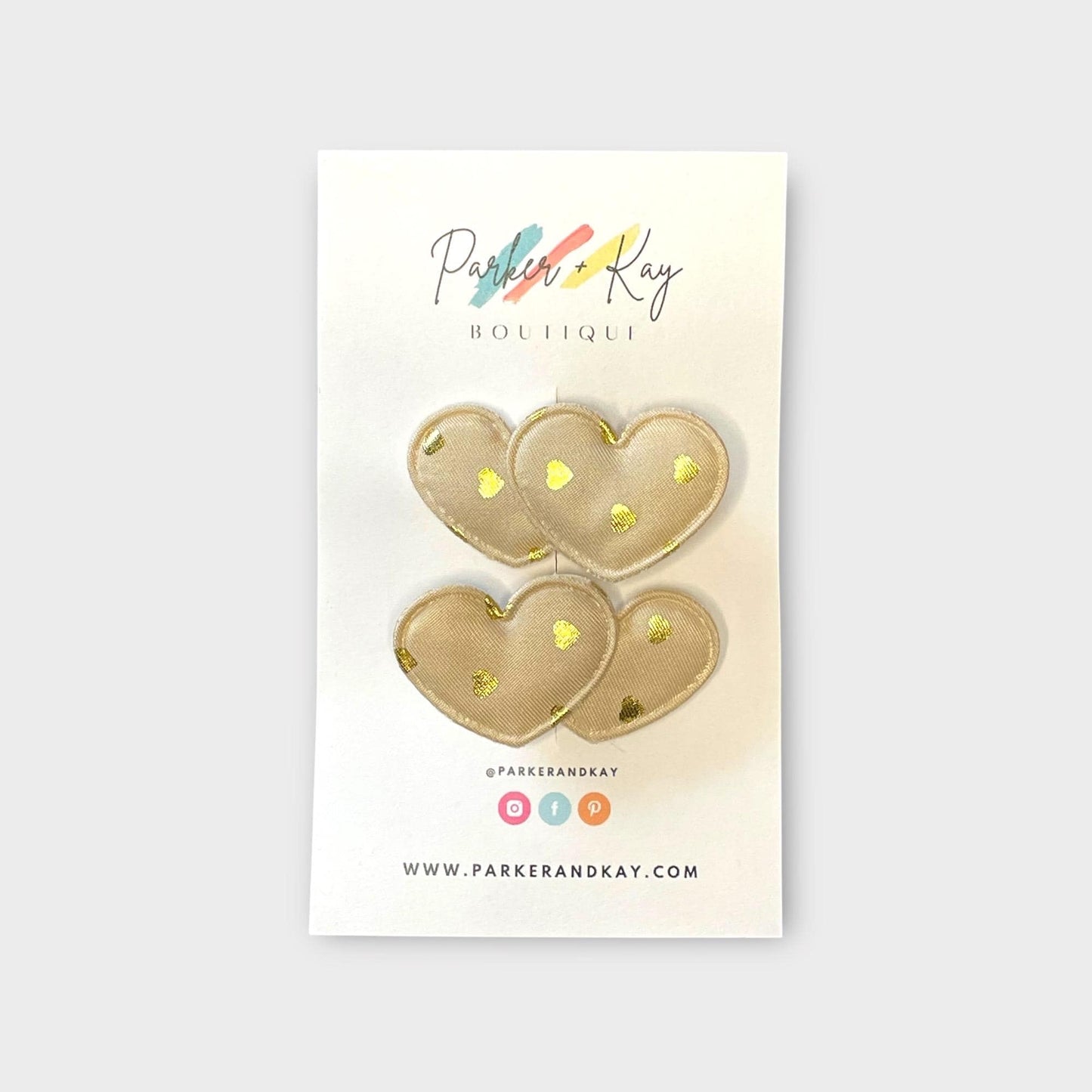 Gold Hearts Hair Clips