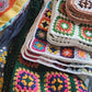 3-in-1 Crochet Granny Square Bandana – Handmade Headband, Pet Collar &Mom Neck Scarf | Colorful Boho Accessory | Retro Crochet Gift
