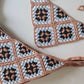 3-in-1 Crochet Granny Square Bandana – Handmade Headband, Pet Collar &Mom Neck Scarf | Colorful Boho Accessory | Retro Crochet Gift