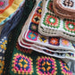 3-in-1 Crochet Granny Square Bandana – Handmade Headband, Pet Collar &Mom Neck Scarf | Colorful Boho Accessory | Retro Crochet Gift