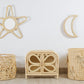 Rattan Moon Wall Mirror – Boho Space & Mystical Kids Room Decor