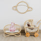 Rattan Saturn Mirror | Boho Nursery Wall Decor | Handmade Natural Rattan Mirror for Kids Room | Eco-Friendly Montessori Wall Art
