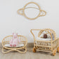 Rattan Saturn Mirror | Boho Nursery Wall Decor | Handmade Natural Rattan Mirror for Kids Room | Eco-Friendly Montessori Wall Art