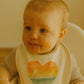 graphic bib | loved rainbow heart