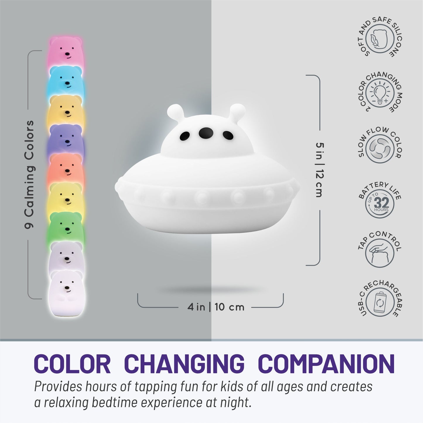 LumiPets® Ugo the UFO- Children's Touch Night Light Junior
