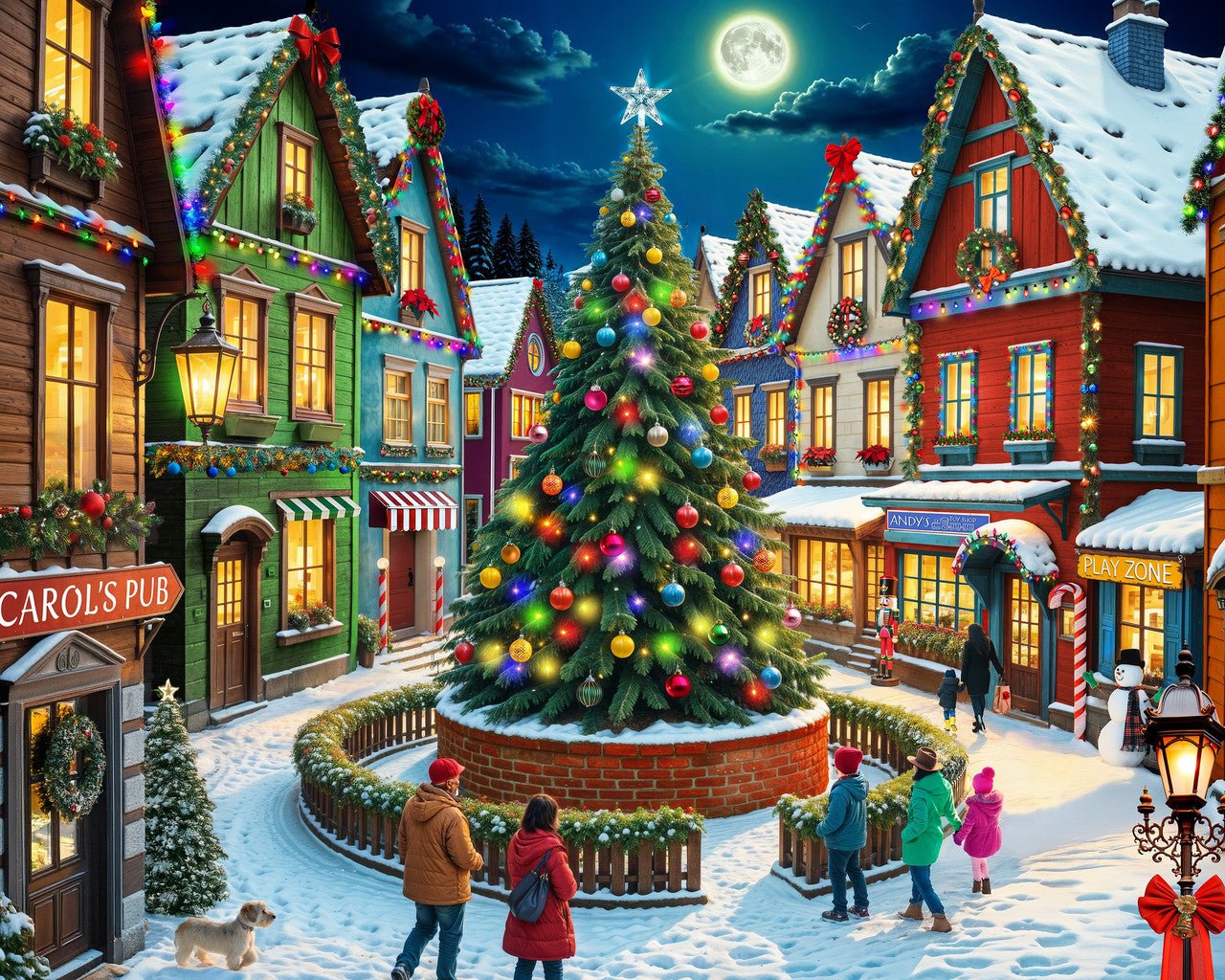 Merry Town Square 1000 Piece Jigsaw Puzzle | Springbok Puzzles