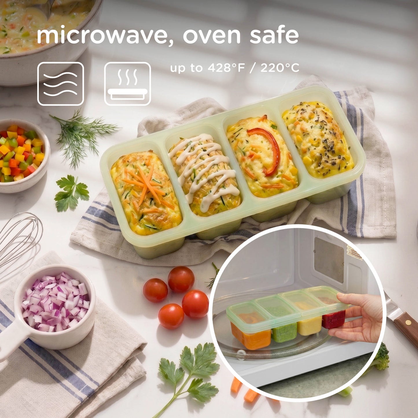 Olababy Silicone Freezer Tray for Batch-Prepped Baby Food (1/2 Cup)