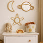 Rattan Star Wall Mirror – Boho & Space Kids Room Decor - Celestial Theme - Universe theme kids room