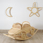 Rattan Moon Wall Mirror – Boho Space & Mystical Kids Room Decor