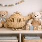 Rattan Toy Helicopter – Handcrafted Boho Pretend Play Toy for Kids | Montessori Airplane Nursery Decor