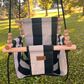Outdoor High Back Baby & Toddler Swing-Wide Cream & Black Stripe