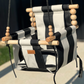 Outdoor High Back Baby & Toddler Swing-Wide Cream & Black Stripe