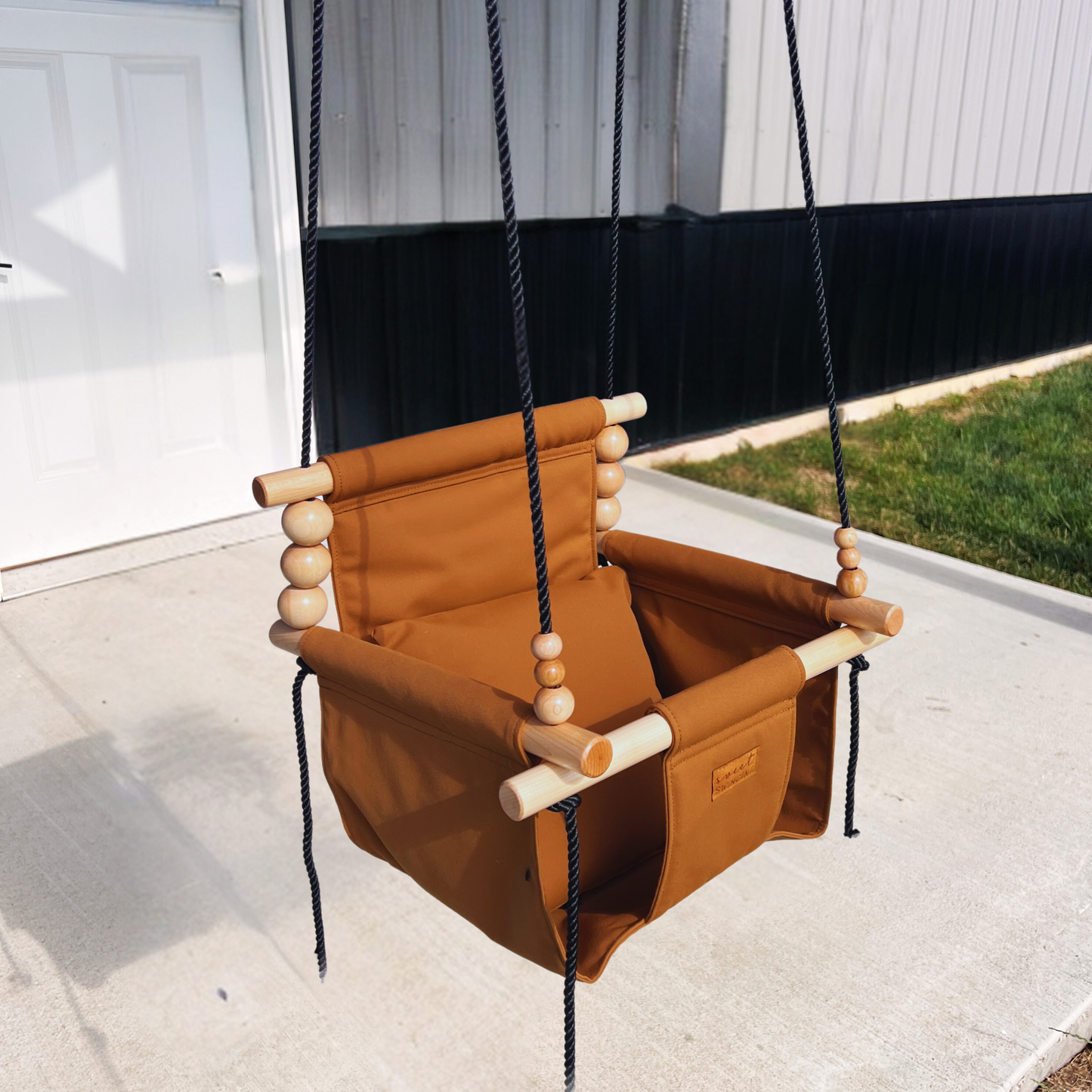 Premium Outdoor High Back Baby & Toddler Swing- Nutmeg
