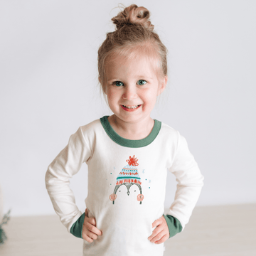pajamas | penguin pine green