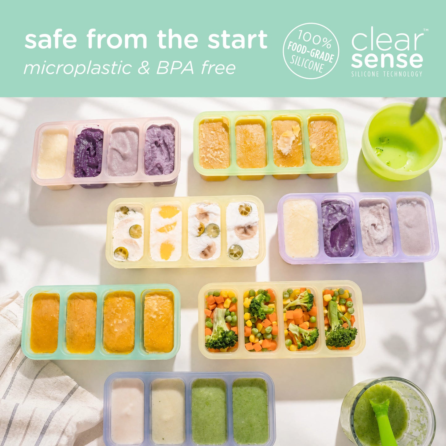Olababy Silicone Freezer Tray for Batch-Prepped Baby Food (1/2 Cup)