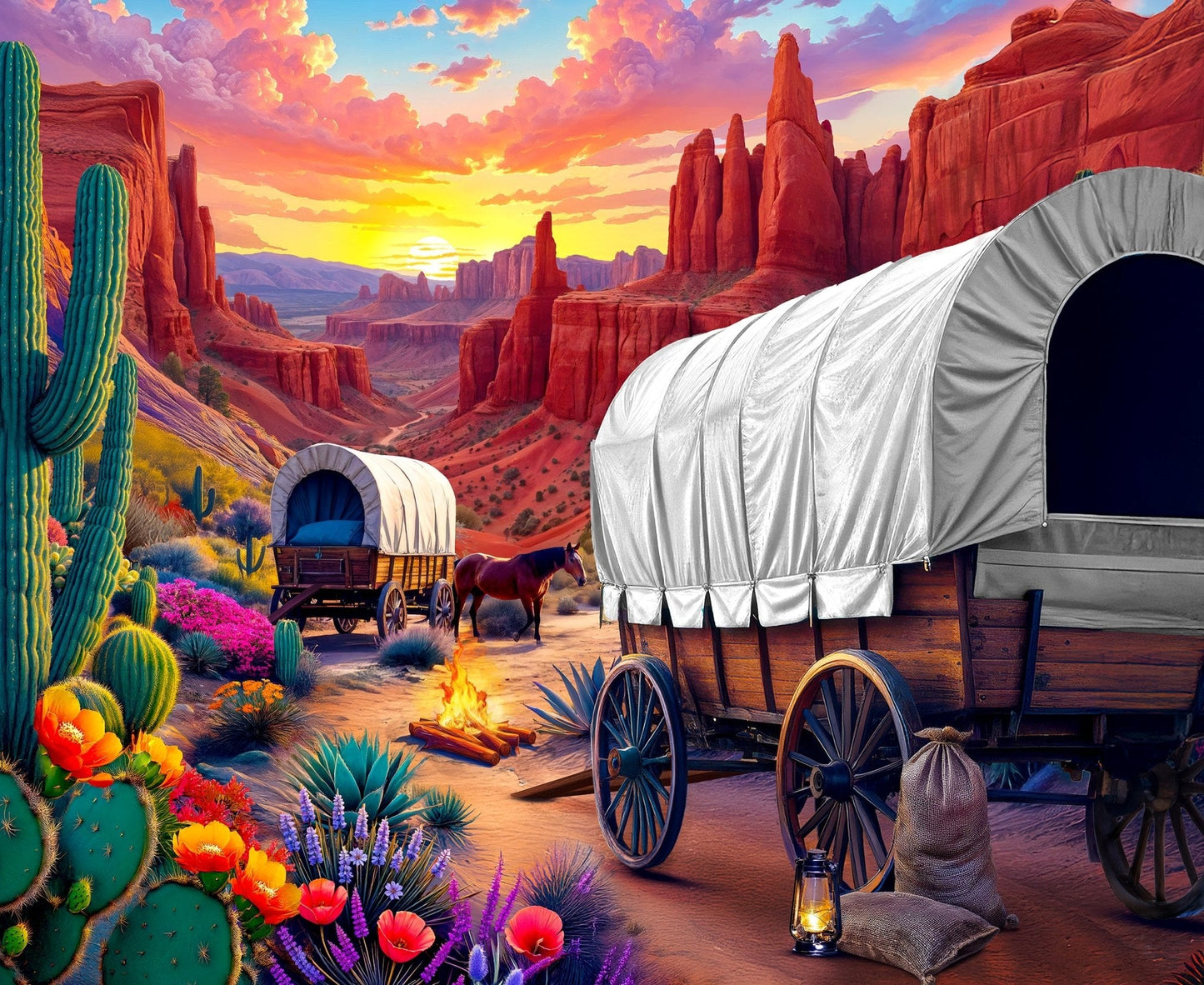 Santa Fe Trail 500 Piece Jigsaw Puzzle | Springbok Puzzles