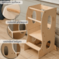 Stable Montessori Tower: Wooden Growing Chair - Beige
