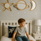 Rattan Saturn Mirror | Boho Nursery Wall Decor | Handmade Natural Rattan Mirror for Kids Room | Eco-Friendly Montessori Wall Art