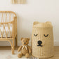Rattan Bear Hamper Basket | Kids Toy Storage & Nursery Laundry Basket