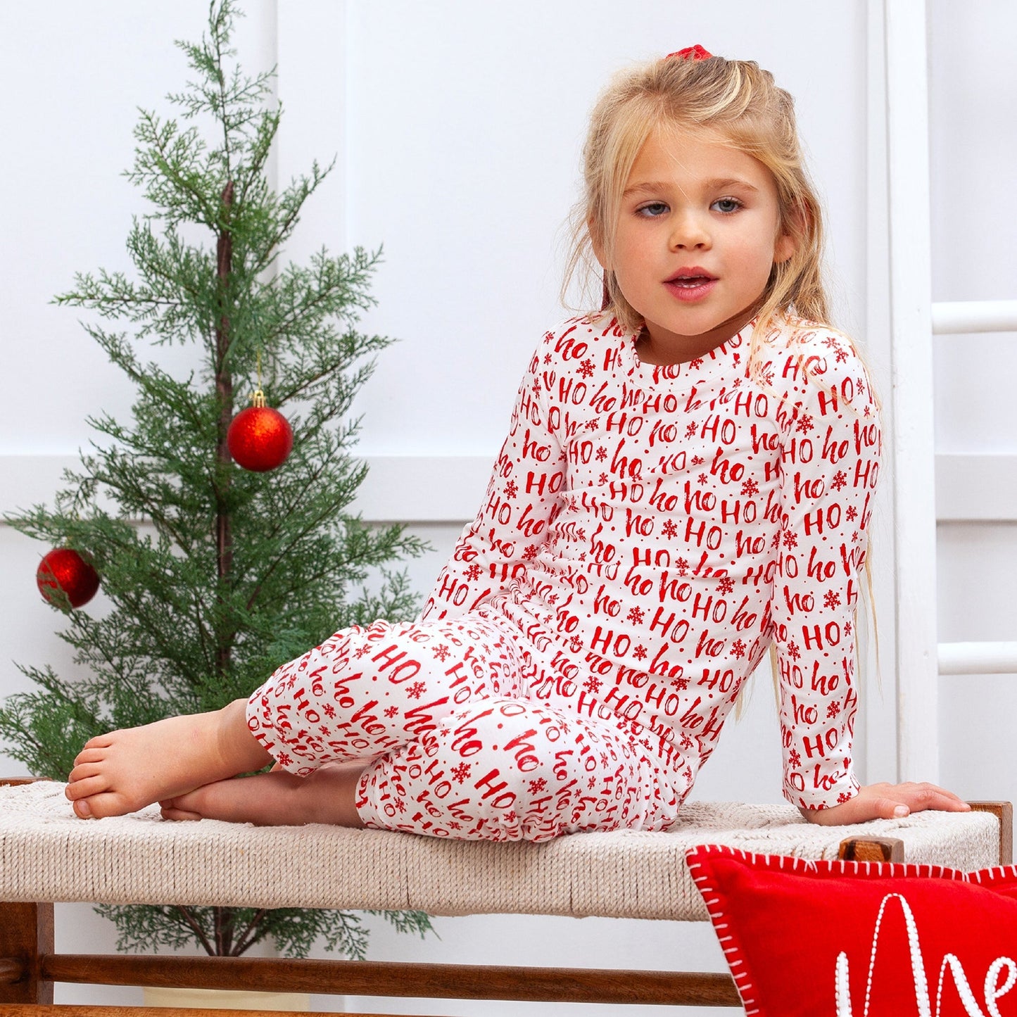70 Christmas Bamboo Kids' Pajama Set Ho-Ho-Ho