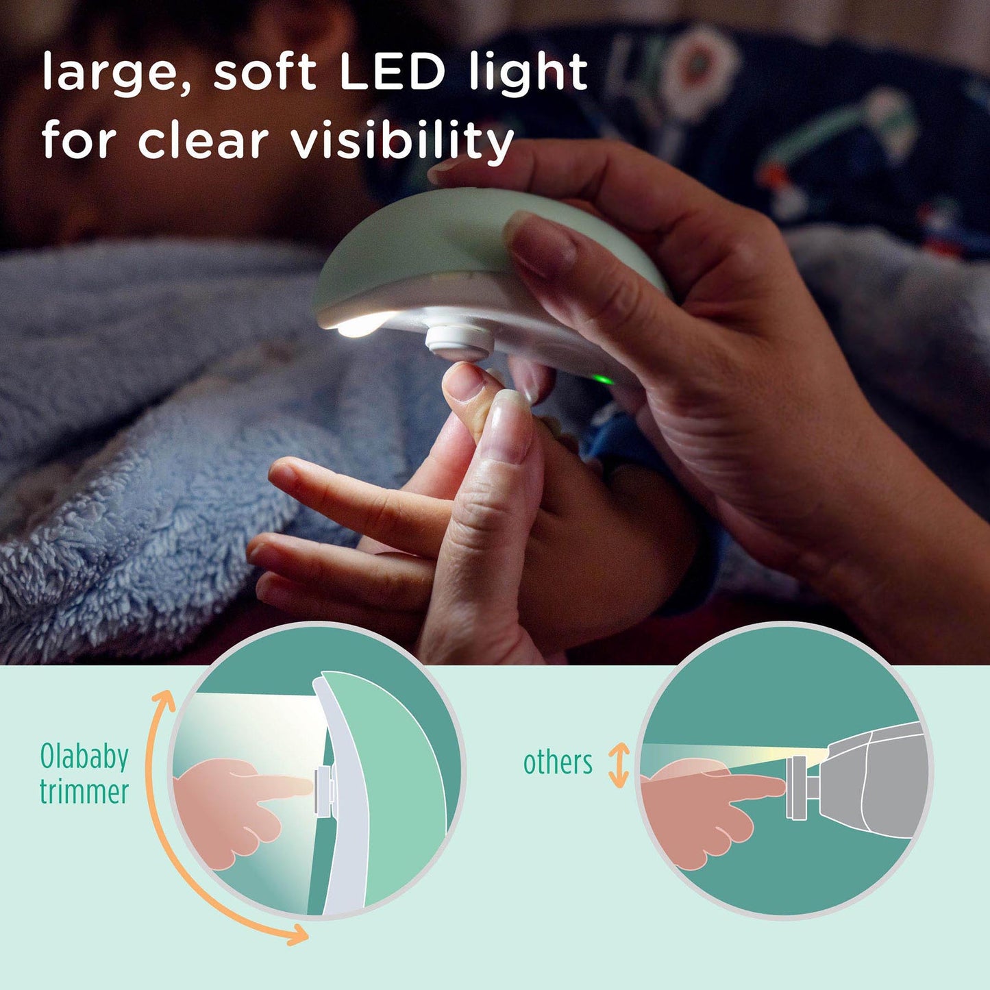 Olababy Electric Nail Trimmer for Safely Trimming Baby Nails
