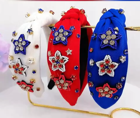 Fourth of July Headband Red White and Blue
